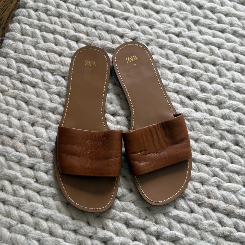 Zara brown leather sandals